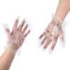 Disposable Food Prep Gloves - 500 Piece Plastic Food Safe Disposable Gloves, Food Handling, Transparent, Powder Free Multipurpose Plastic Gloves and One Size Fits Most (500 PCS）