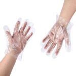 Disposable Food Prep Gloves - 500 Piece Plastic Food Safe Disposable Gloves, Food Handling, Transparent, Powder Free Multipurpose Plastic Gloves and One Size Fits Most (500 PCS）