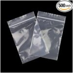 JoePat - 3" x 4" (500 Count) - 2.4 Mil Clear Plastic Reclosable Zip Poly Bags with Resealable Lock Seal Zipper for Photo, Jewelry, Bakery, Treats, Party Favors, Pill